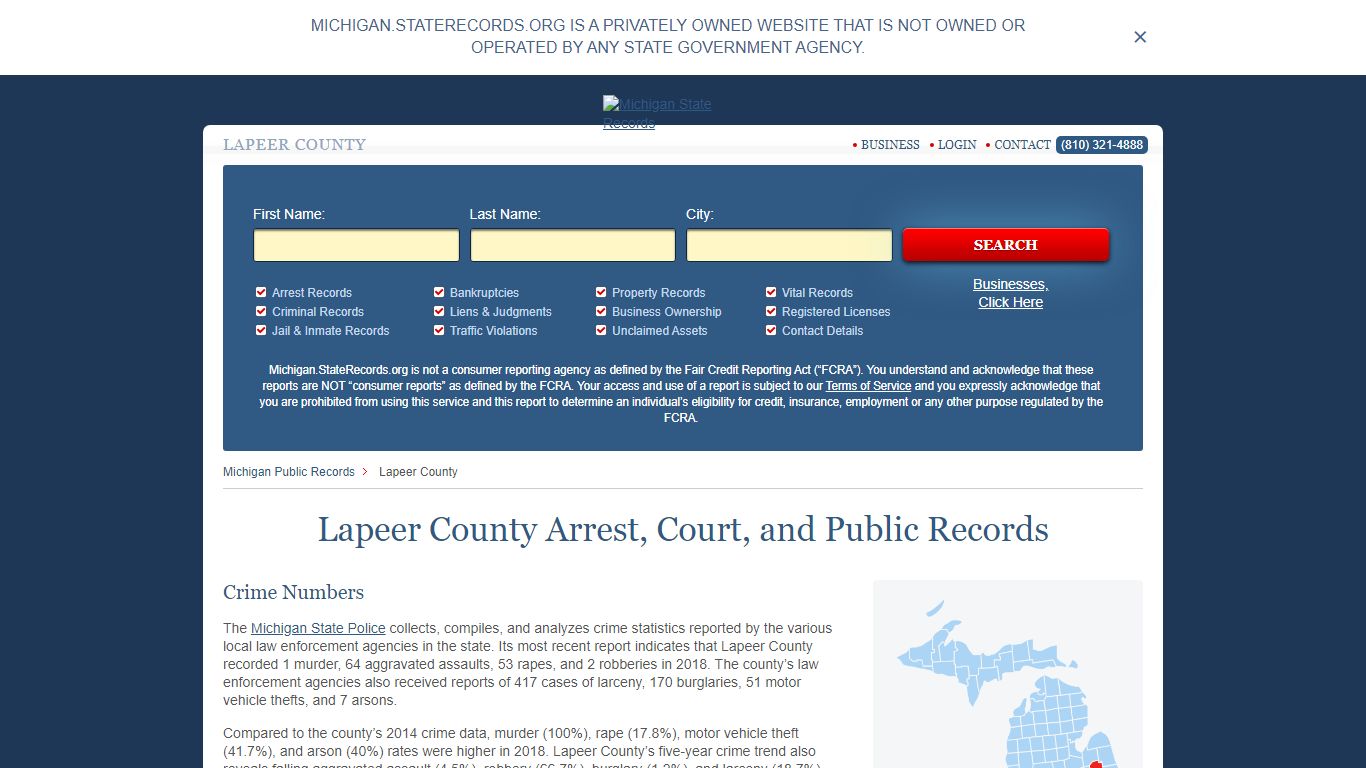 Lapeer County Arrest, Court, and Public Records